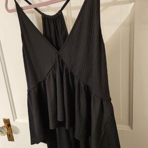 Black Sleeveless Layered Top